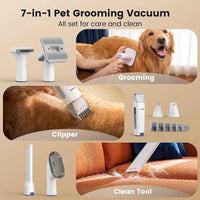 7-in-1 Dog Grooming Vacuum Kit — Quiet Pet Grooming & Shedding Tool for Dogs & Cats